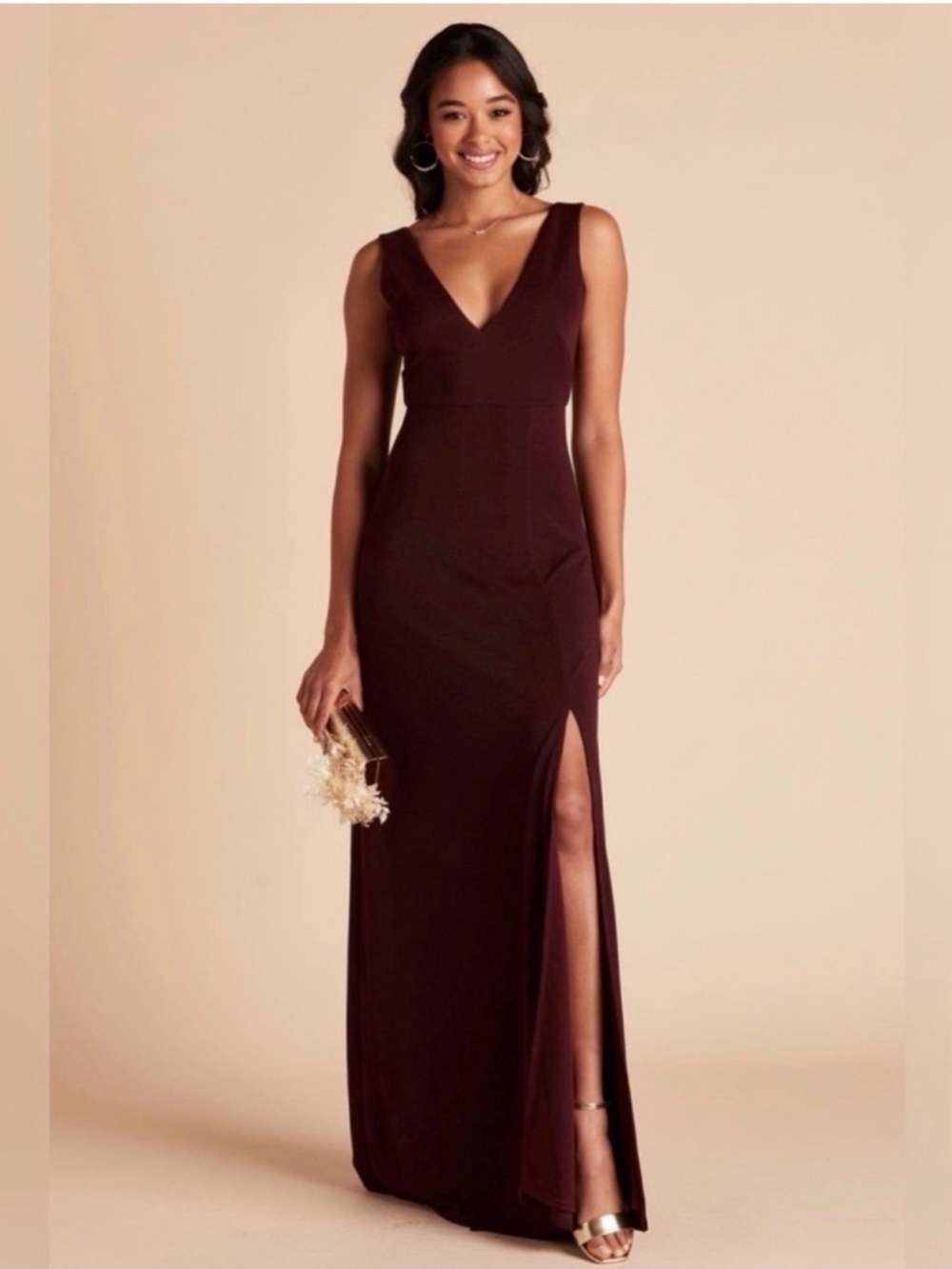 Birdy Grey Shamin Dress Crepe Cabernet MEDIUM NEW NWT BRIDESMAID WEDDING